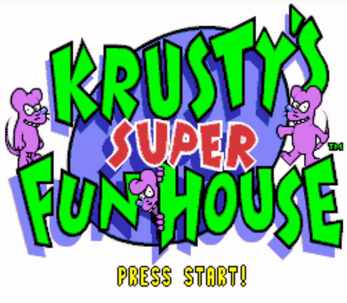 Krustys Super Fun House Title Screen